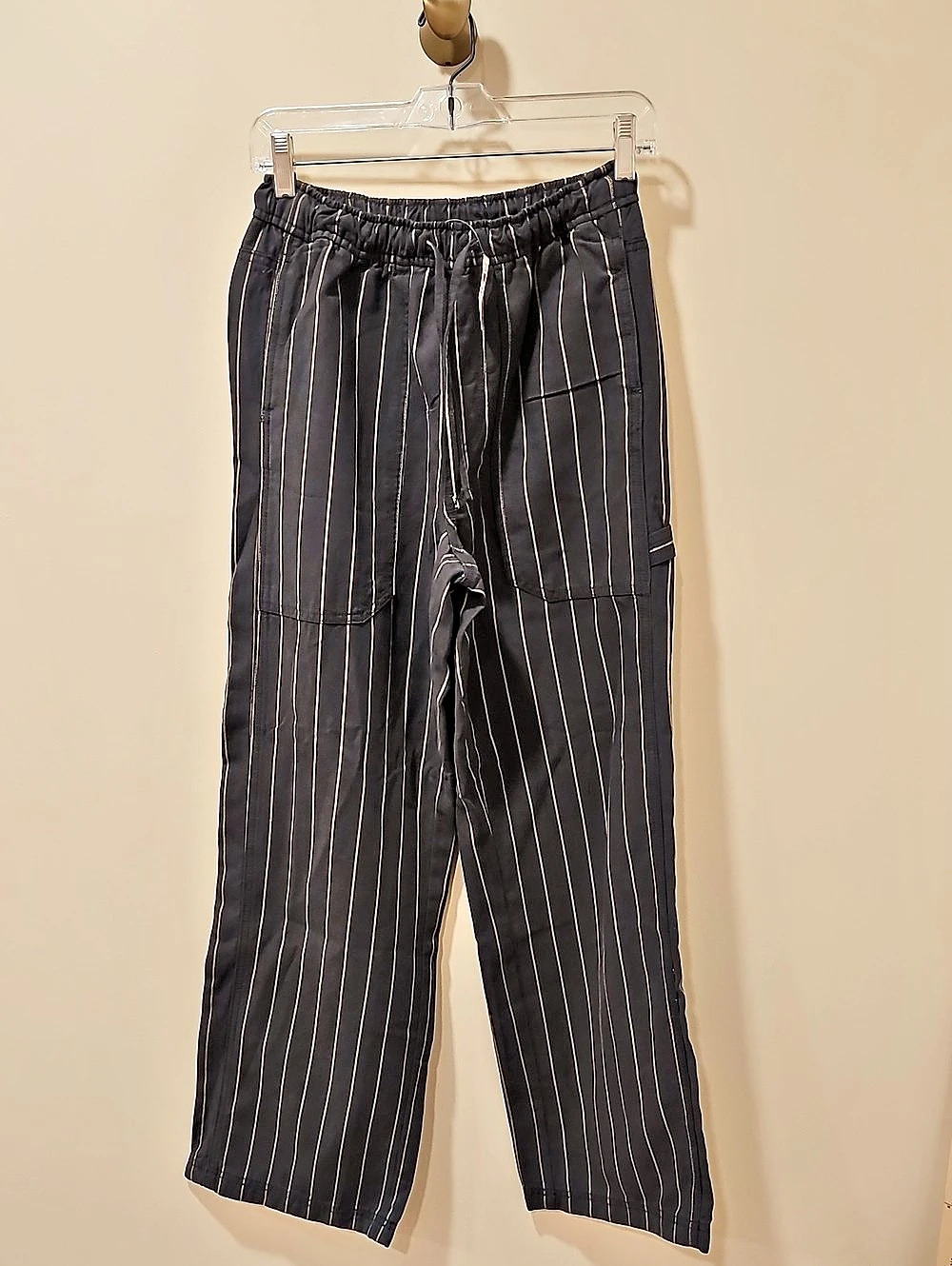 aerie Striped Workwear Pants in Black Size XS NWT